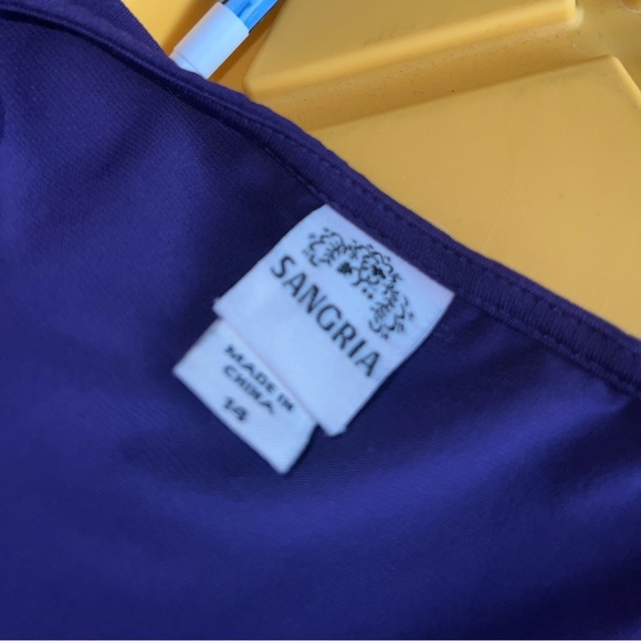 Sangria Dark Purple long sleeve dress size 14 - Picture 4 of 11